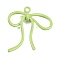 Baking Paint Alloy Pendants, Bowknot, Yellow Green, 45x42x6mm, Hole: 3mm