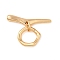 Brass Toggle Clasps, Cadmium Free & Nickel Free & Lead Free, Ring, Real 18K Gold Plated, Ring: 12.5x11.5x2mm; Bar: 24x5x3.5, Hole: 1.2mm