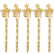 10Pcs Alloy Bookmarks, Flower, Golden, 158x28x3.5mm