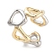 Brass Triangle Open Cuff Ring for Women, Cadmium Free & Lead Free, Real 18K Gold Plated & Platinum, 21mm, Adjustable