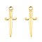 Ion Plating(IP) 201 Stainless Steel Pendants, Sword, Real 18K Gold Plated, 27.5x10.5x2.5mm, Hole: 2~2.5mm