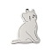 Anti-Tarnish 201 Stainless Steel Pendants, Cat Charm, Stainless Steel Color, 35x33x1.5mm, Hole: 2mm