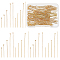 200Pcs 10 Styles Brass Ball Head Pins, Long-Lasting Plated, Real 18K Gold Plated, 19~51x0.5~0.7mm, 22~24Gauge, Head: 1~2mm, 20pcs/style