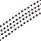 Handmade Glass Pearl Beads Chains, with Iron Eye Pin, Unwelded, Platinum, Black, 6mm, about 1m/strand, 39.3 inch/strand