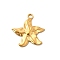 304 Stainless Steel Pendants, Ion Plating(IP), Flower Charm, Real 18K Gold Plated, 20x19.5x1.5mm, Hole: 2mm