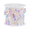 Pandahall Brass Cable Chains, with Glass Rondelle Beaded, Unwelded, with Spool, Colorful, 4x8mm, about 6.56 Feet(2m)/Roll