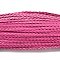 3-Ply PU Leather Braided Cord, Flat, Hot Pink, 5x1.5mm, about 107.17 Yards(98m)/Bundle