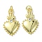 Rack Plating Brass Micro Pave Cubic Zirconia Pendants, Long-Lasting Plated, Lead Free & Cadmium Free, Heart Charm, Real 18K Gold Plated, 23.5x14x2mm