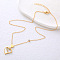 Minimalist Stainless Steel Crystal Rhinestone Heart Pendant Necklaces for Women, Golden