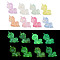 Luminous Transparent Acrylic Beads, with Glitter Powder, Glow in the Dark, Unicorn, Mixed Color, 25x25x11.5mm, Hole: 2.5mm