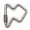Non-Tarnish 304 Stainless Steel Screw Carabiner Lock Charms, for Necklaces Making, Fish, Stainless Steel Color, 28x26x2mm