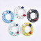 Resin Pendants, with Natural & Synthetic Gemstone Chip, ABS Plastic Imitation Pearl and Rhinestone, Oval, Mixed Color, 41x36x6~8mm, Hole: 1.5mm