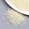 (Repacking Service Available) 8/0 Glass Seed Beads, Transparent Inside Colours, Round Hole, Round, Beige, 8/0, 3~4x2~3mm, Hole: 0.8mm, about 400pcs/bag