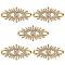 5Pcs Brass Micro Pave Clear Cubic Zirconia Links Connectors, Long-Lasting Plated, Eye, Real 18K Gold Plated, 35x17x4mm, Hole: 2.4x3.8mm