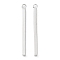 Non-Tarnish 304 Stainless Steel Pendants, Bar Charm, Stainless Steel Color, 33x2x2mm, Hole: 1.6mm