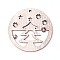 Undyed Wood Big Pendants, Flat Round with Christmas Tree, BurlyWood, 64x2.5mm, Hole: 3mm