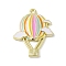 Zinc Alloy Pendants, with Enamel, Golden, Hot Air Balloon, 31x23.5x2.5mm, Hole: 1.8mm