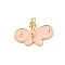 Brass Enamel Pendants, with Jump Ring, Lead Free & Cadmium Free, Long-Lasting Plated, Real 18K Gold Plated, Rack Plating, Butterfly, 16x24x2mm, Hole: 3.2mm