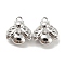 Brass Micro Pave Cubic Zirconia Charms, Cadmium Free & Nickel Free & Lead Free, Beetle, Real Platinum Plated, 12.5x11x5mm, Hole: 1.2mm