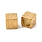 304 Stainless Steel European Beads, Large Hole Beads, Cube with Letter, Golden, Letter K, 7x7x7mm, Hole: 5.5mm