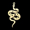 201 Stainless Steel Pendants, Laser Cut, Snake, Golden, 38x18x1mm, Hole: 1.6mm