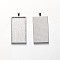 Alloy Pendant Cabochon Settings, Cadmium Free & Nickel Free & Lead Free, Plain Edge Bezel Cups, DIY Findings for Jewelry Making, Platinum Color, 59x27x5mm, Hole: 6x4mm, Tray: 46x24mm
