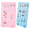 PH PandaHall 112 Holes Acrylic Ear Stud Holder, 2 Pack Earring Stand Display Earring Organizer Tray for Jewelry Dangling Display Earring Trade Fair, Pink & Blue, 9.8x6