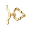 Brass Toggle Clasps, Nickel Free, Rack Plating, Hammered Textured Heart, Real 18K Gold Plated, 24.5mm