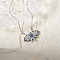 Minimalist Brass Micro Pave Clear & Blue Cubic Zirconia Star Eye Pendant Necklaces, Ideal Gift for Women, Platinum, 15.75 inch(40cm)