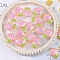 Transparent PVC Plastic Cabochons, with Sequin, Pearl Pink, Carrot, 35x28mm