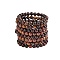 Unisex Natural Wood Beaded Stretch Bracelets, Round, Mixed Color, Inner Diameter: 2-1/8 inch(5.5cm), Bead: 8.5mm, 4 colors, 2pcs/color, 8pcs/set