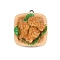 Opaque Resin Pendants, Imitatrion Food, Fried Chicken Leg, with Platinum Plated Iron Loops, PeachPuff, 25x20.5x12.5mm, Hole: 2mm