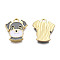 Alloy Enamel Pendants, Light Gold, Dog, Light Grey, 18x15.5x1.5mm, Hole: 1.8mm