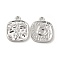 Rack Plating Alloy Pendants, Cadmium Free & Lead Free, Square Charms with Number 5, Platinum, 16x13.5x2mm, Hole: 1.6mm
