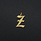 Ion Plating(IP) 304 Stainless Steel Pendants, with Jump Ring, Old English, Letter, Laser Cut, Real 18K Gold Plated, Letter.Z, 16x11x1mm, Hole: 3mm