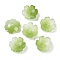 Transparent Spray Paint Glass Beads, Flower, Yellow Green, 14x14x5mm, Hole: 1.5mm