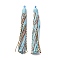 Cotton Tassel Pendants, with Polyester, Sky Blue, 128~130x11~12mm, Hole: 2x3.5mm