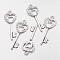 Alloy Pendants, Cadmium Free & Nickel Free & Lead Free, Skeleton Key Pendants, Antique Silver, 50x18x3mm, Hole: 4mm