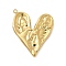 304 Stainless Steel Pendants, Heart Charm, Golden, 27x22.5x2mm, Hole: 1.4mm