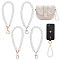 4Pcs 2 Colors Resin Imitation Pearl Beaded Wristlet Straps, Clutch Bag Wrist Lanyard, with Alloy Lobster Claw Clasp, Platinum & Golden, 215x8mm, 2pcs/color