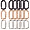 18Pcs 3 Colors Alloy Spring Gate Rings, Oval Ring, Mixed Color, 5 Gauge, 34.5x21x4.5mm, Inner Diameter: 25x12mm, 6pcs/color