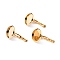 304 Stainless Steel Leverback Earring Settings, Flat Round, Real 18K Gold Plated, Tray: 8mm, 18x10x11mm, Pin: 0.7mm