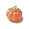 Resin Iron Pendants, Artificial Vegetable Themes, Pumpkin, 16x17x10.5mm, Hole: 2mm