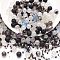 Glass Beads, Round & Starfish & Fish & Rondelle, Mixed Style, Black, 2~14x2~10x1~8.5mm, Hole: 0.8~1.5mm