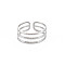 Non-Tarnish 304 Stainless Steel Triple Line Open Cuff Ring for Women, Stainless Steel Color, US Size 9 1/4(19.1mm)