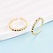 Brass Micro Pave Cubic Zirconia Cuff Rings for Women, Oval, Real 18K Gold Plated, 3mm