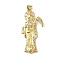 Rack Plating Brass Micro Pave Clear Cubic Zirconia Pendants, Long-Lasting Plated, Lead Free & Cadmium Free, Death, Real 18K Gold Plated, 37x18.5x4.5mm, Hole: 4x3.5mm