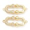 Brass Micro Pave Clear Cubic Zirconia Links Connectors, Long-Lasting Plated, Rectangle, Real 18K Gold Plated, 13x30x5mm, Hole: 1.6mm