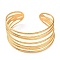 304 Stainless Steel Multi Line Cuff Bangles, Golden, Inner Diameter: 2-1/4 inch(5.6cm)