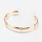 Brass Cuff Bangles, Real 18K Gold Plated, 2-1/8 inchx2-1/2 inch(53x66mm)
